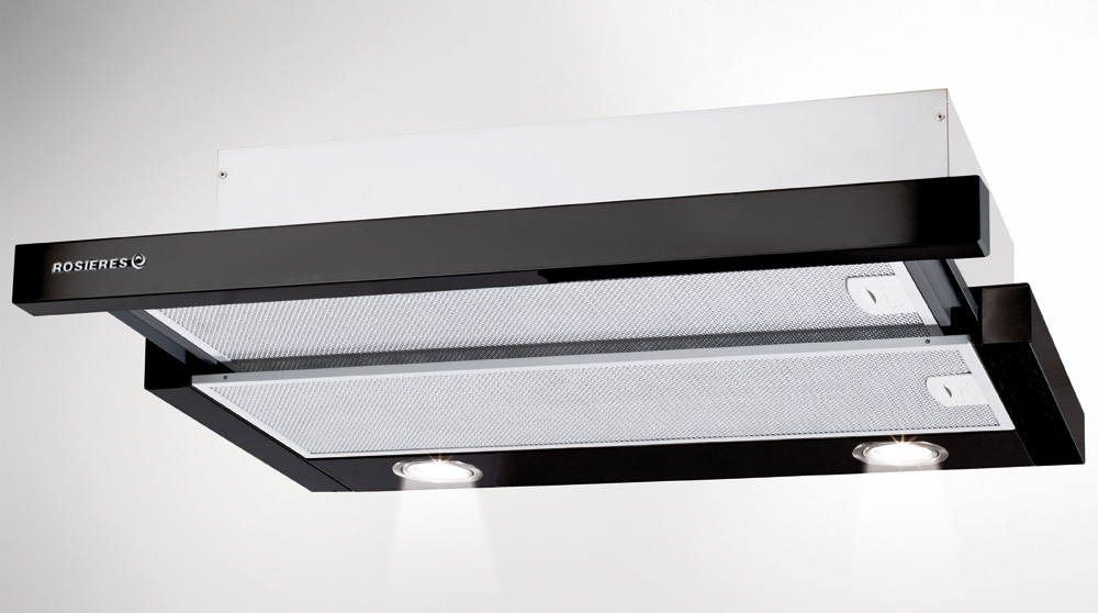 Rosieres RHT6300LPN cooker hood Semi built-in (pull out) Black 324 m³/h