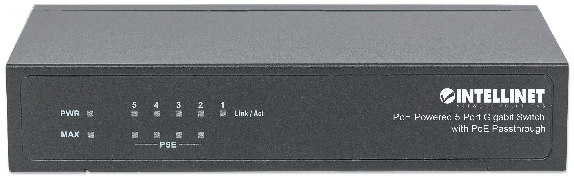 Intellinet 5-Port Gigabit Switch with PoE Passthrough, 4 x PSE PoE ports, 1 x PD PoE port, IEEE 802.3at/af Power-over-Ethernet (PoE+/PoE), IEEE 802.3az Energy E – image 3