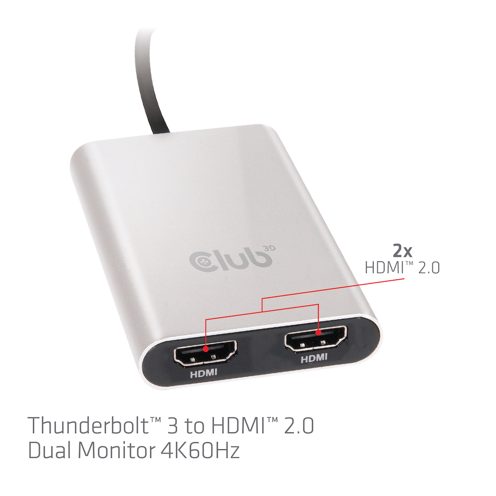 CLUB3D Thunderbolt 3 to Dual HDMI 2.0 Adapter – image 4