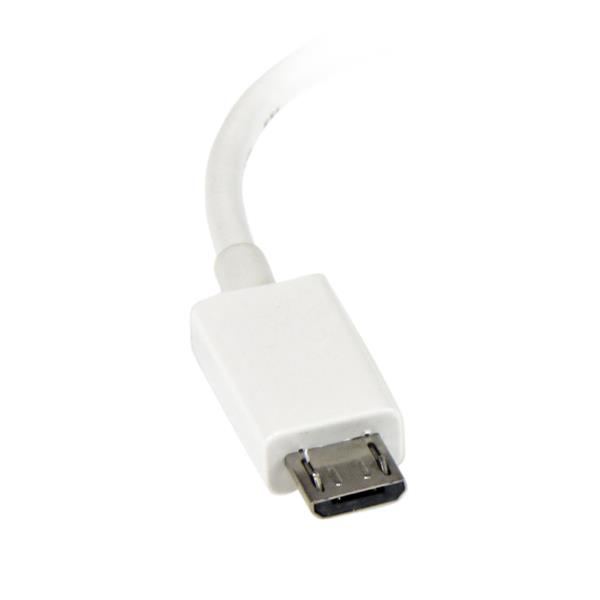 Adaptador OTG de Micro USB Macho a USB-A 2.0 Hembra 12cm Startech UUSBOTGW, Color Blanco