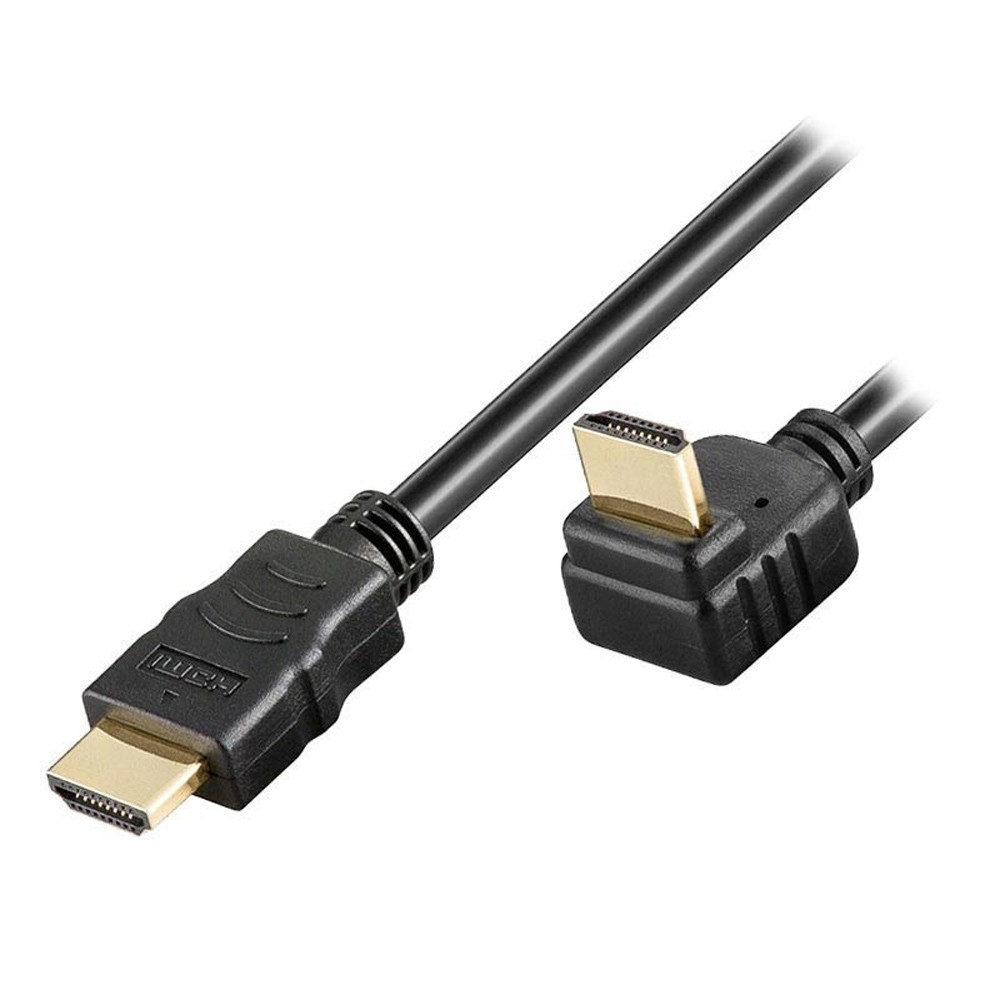 Techly Cavo HDMI High Speed con Ethernet A/A M/M Angolato 1 m Nero (ICOC HDMI-LE-010)
