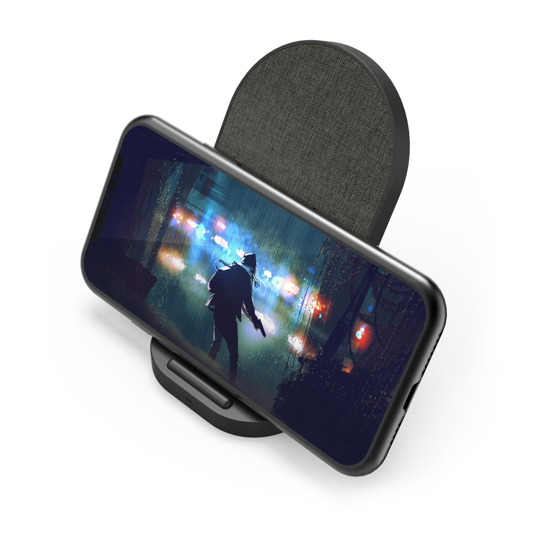 Hama QI-FC10S-Fabric Mobile phone Black USB Wireless charging Fast charging Indoor – image 4