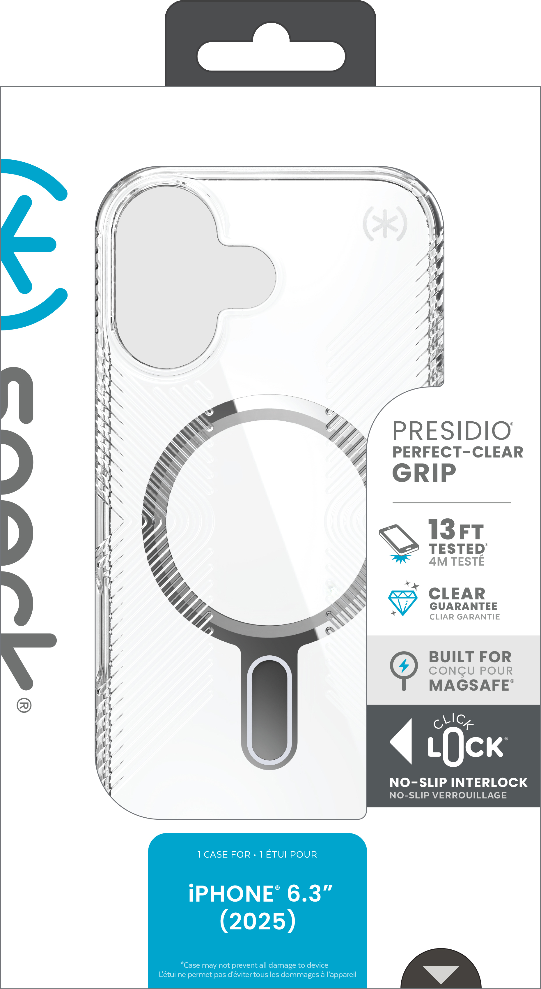 Speck Presidio Perfect Clear Grip + ClickLock Apple iPhone 17 Clear - with Microban – image 5