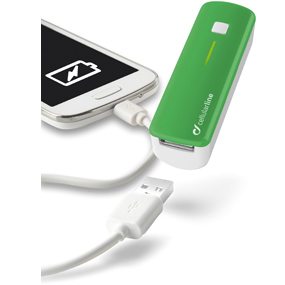 Cellularline POCKETCHGSMARTG mobile device charger Universal Green, White USB Indoor, Outdoor