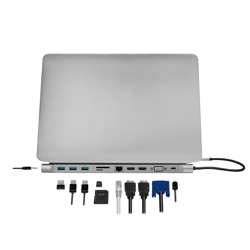 LogiLink UA0373 laptop dock/port replicator Wired USB 3.2 Gen 1 (3.1 Gen 1) Type-C Aluminium – image 6