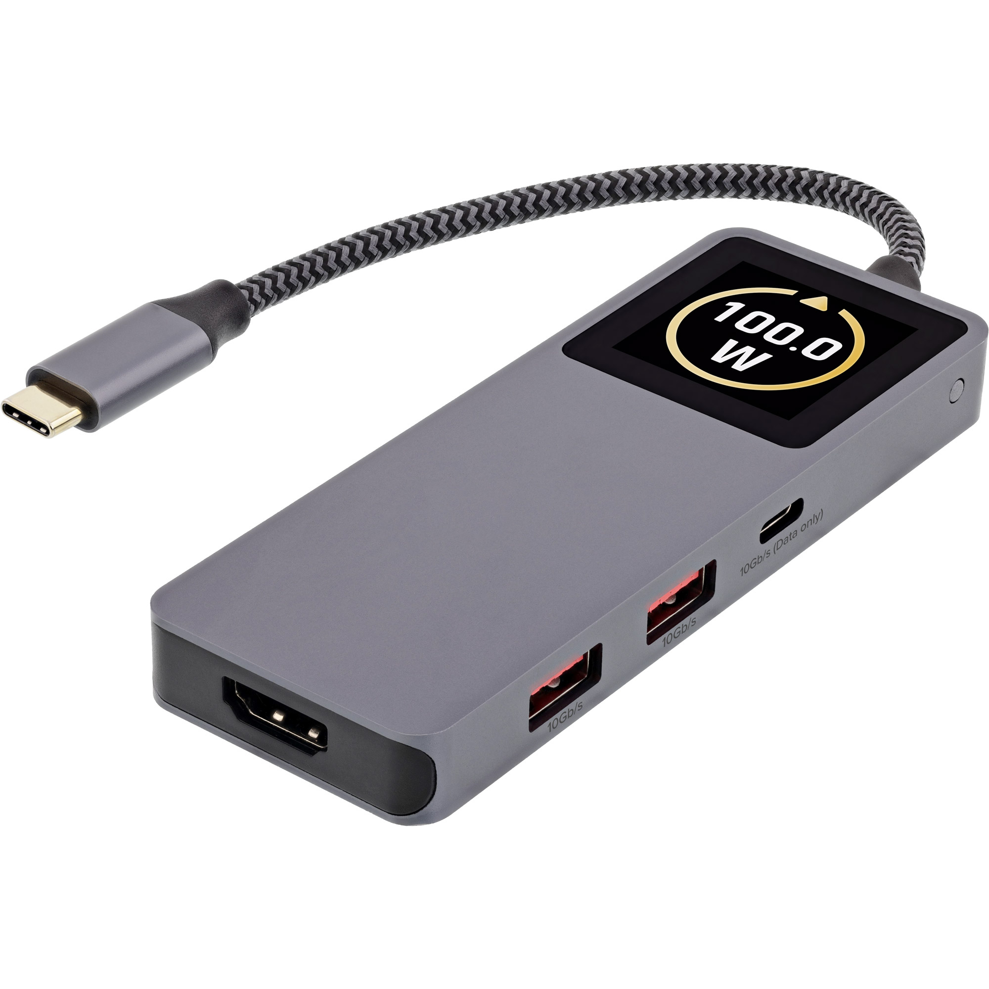 InLine 35392D interface hub USB 3.2 Gen 2 (3.1 Gen 2) Type-C 10000 Mbit/s Grey