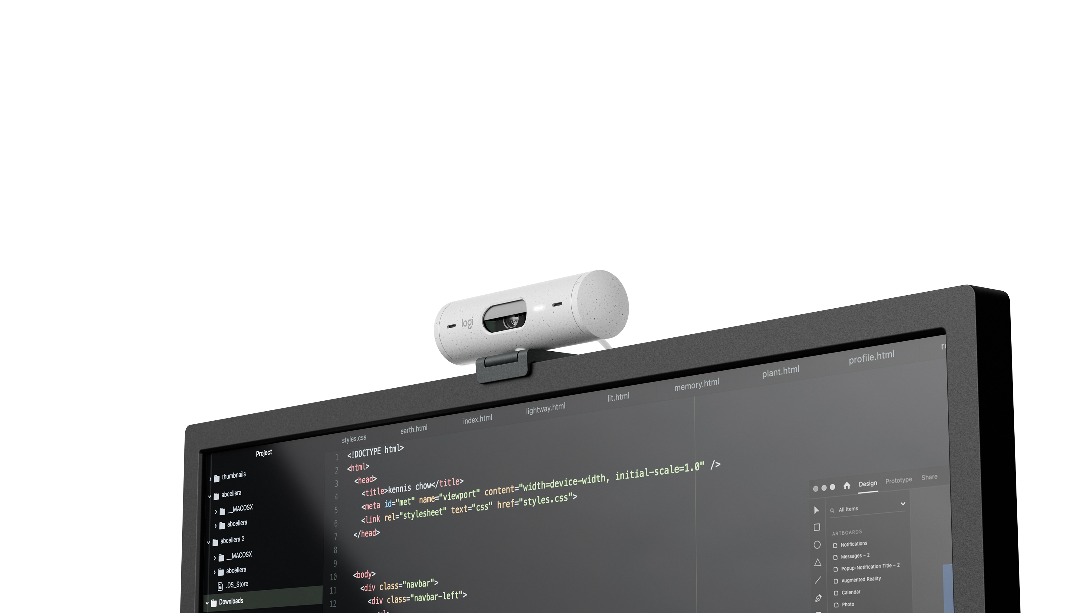 Cámara Web Logitech Brio 500 - 1080P - Micrófono - USB-C - Blanco - 960-001426