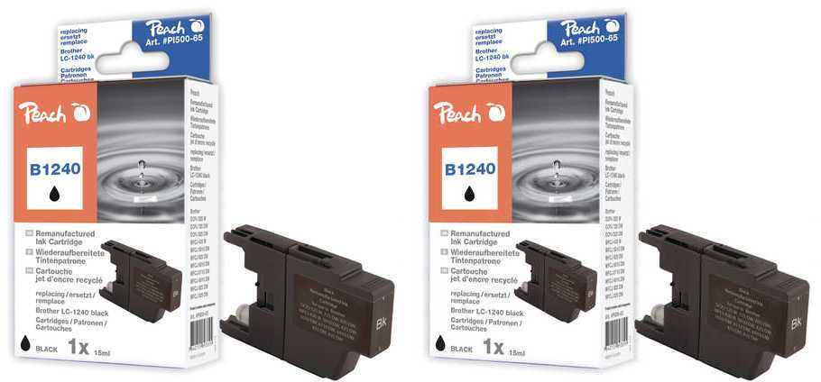Peach PI500-105 ink cartridge 2 pc(s) Standard Yield Black