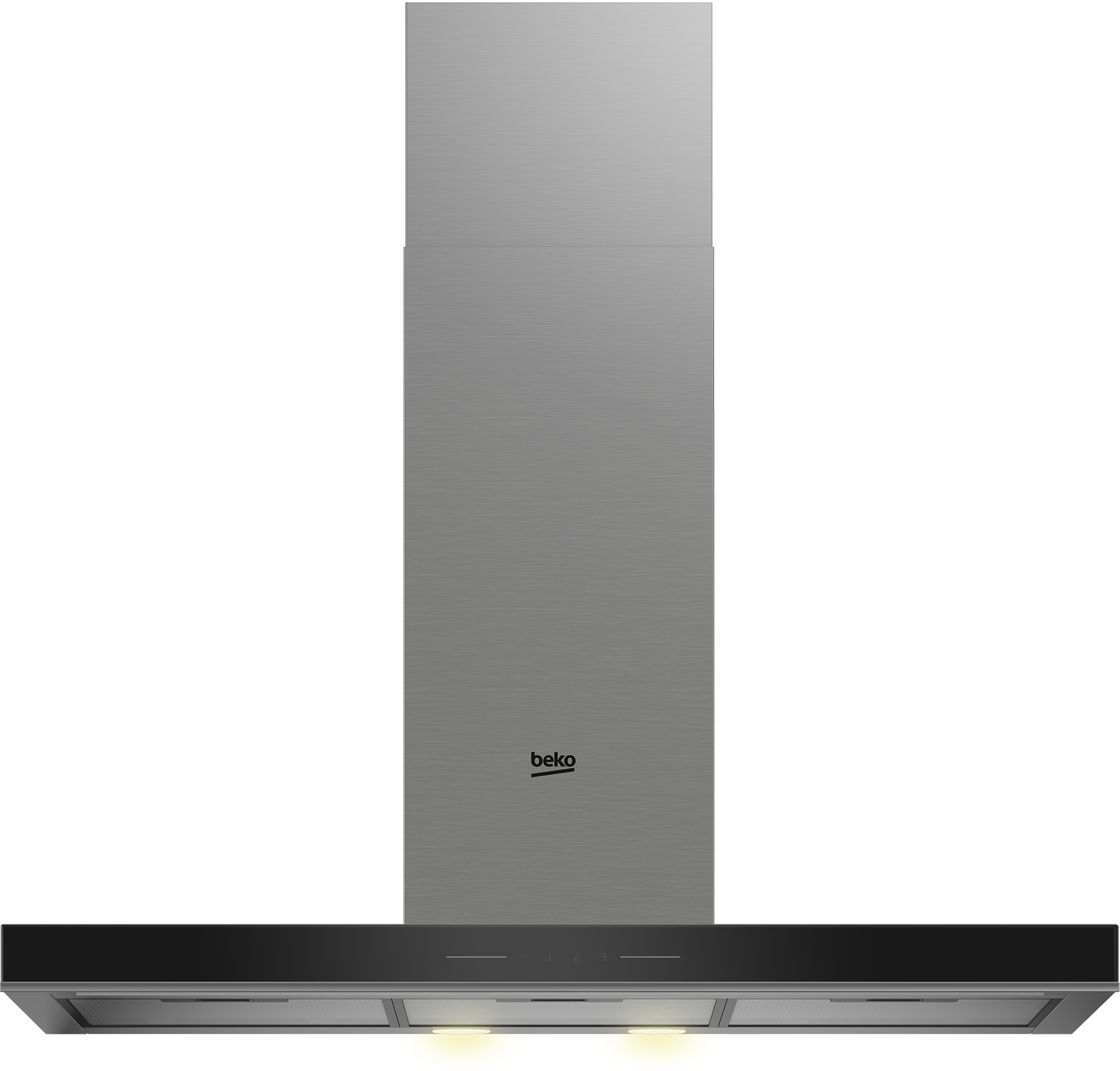 Beko BHCB93640B cooker hood Wall-mounted Black, Stainless steel 645 m³/h – image 1