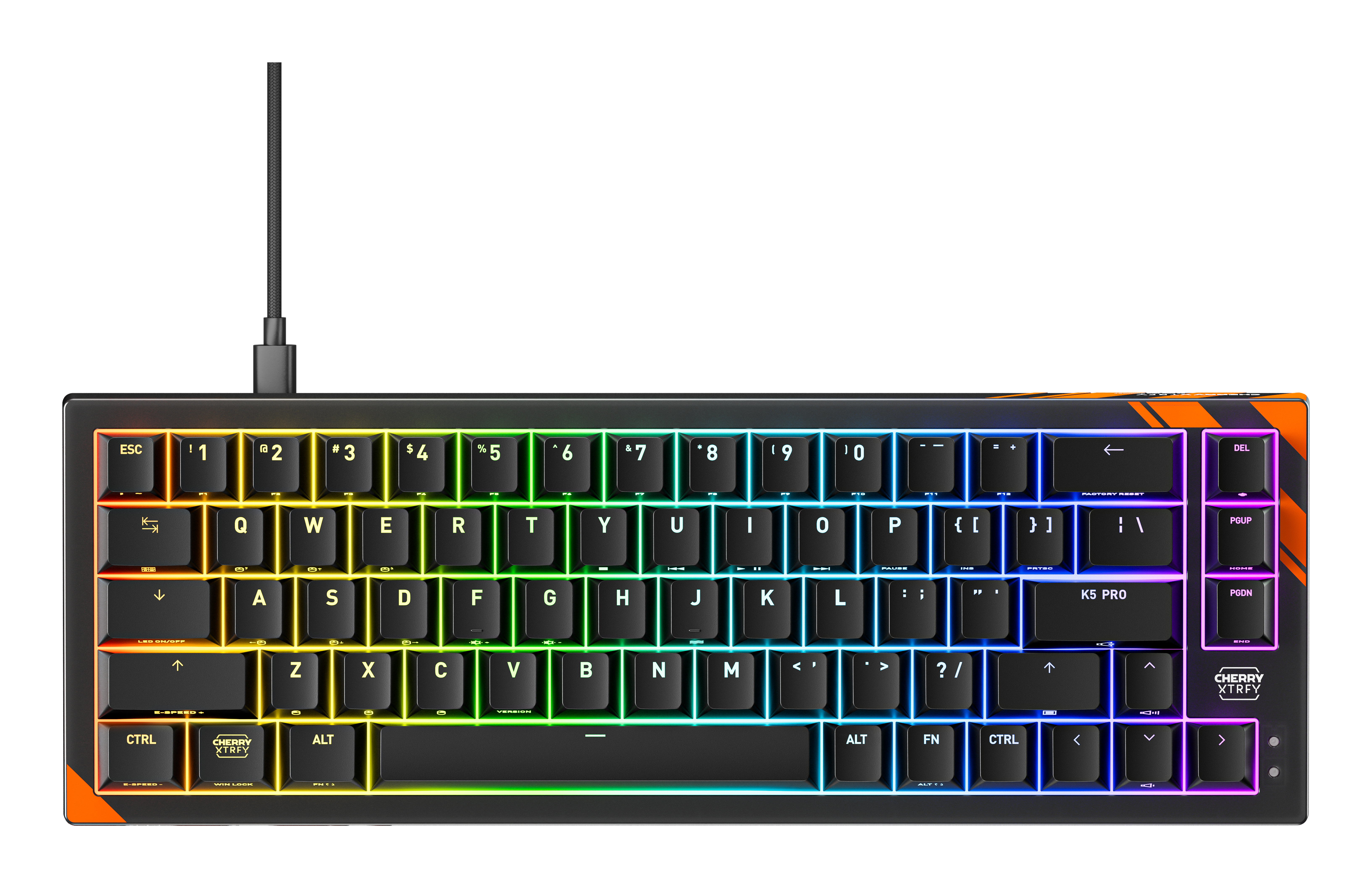 CHERRY K5 PRO TMR COMPACT keyboard Gaming USB QWERTY US English Black, Orange