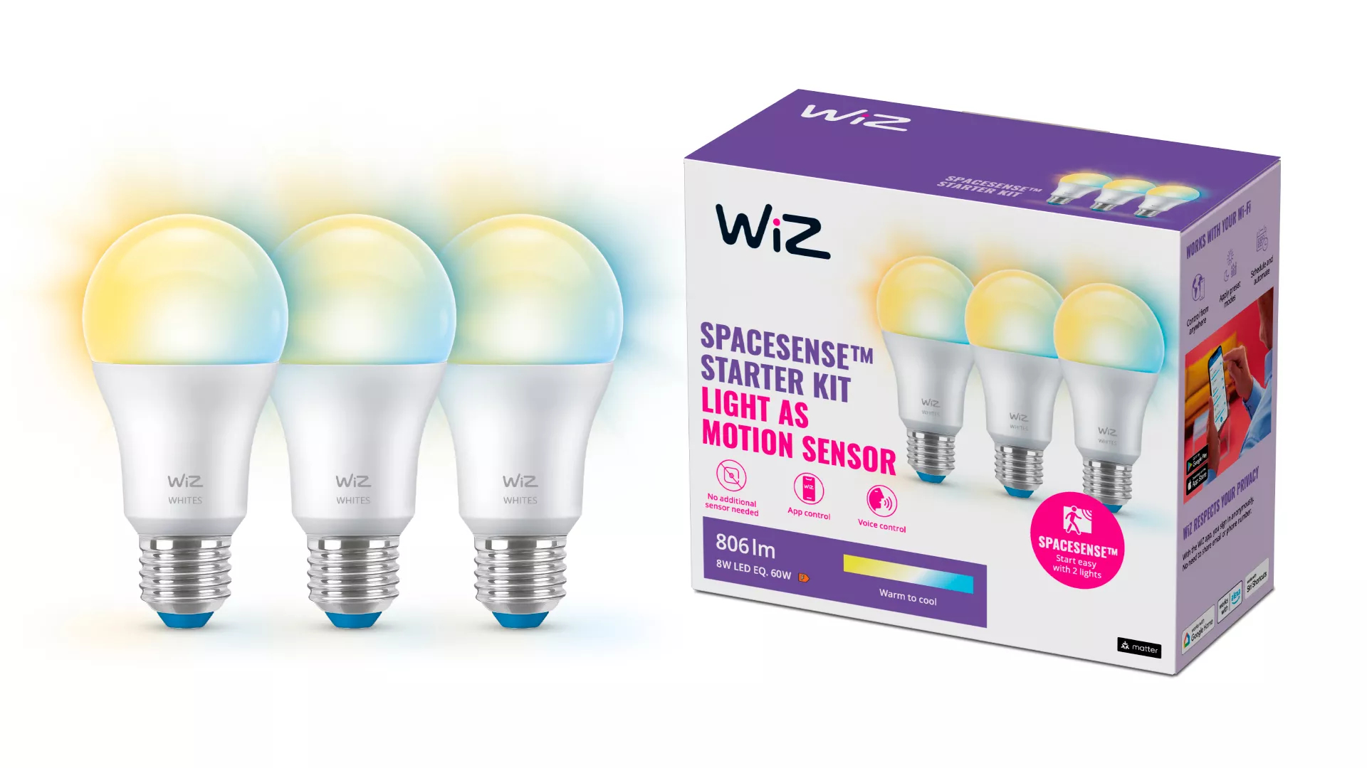 WiZ Bulb 60 W A60 E27 x3 – image 2