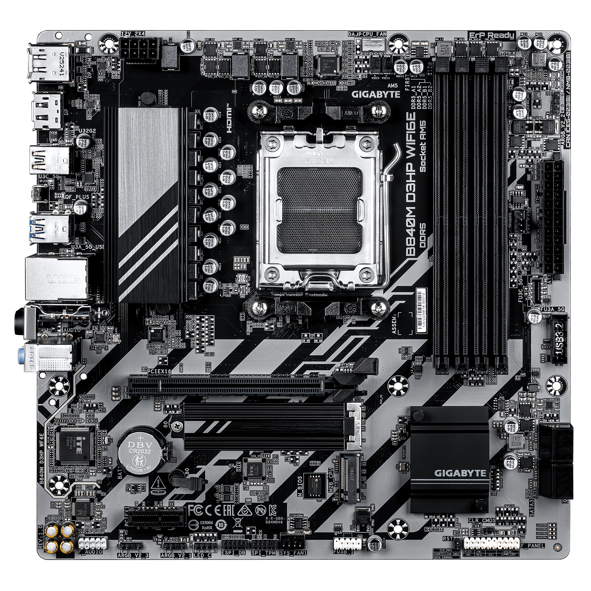 Gigabyte B840M D3HP WiFi6E           (B840,AM5,mATX,DDR5) Mainboards AMD