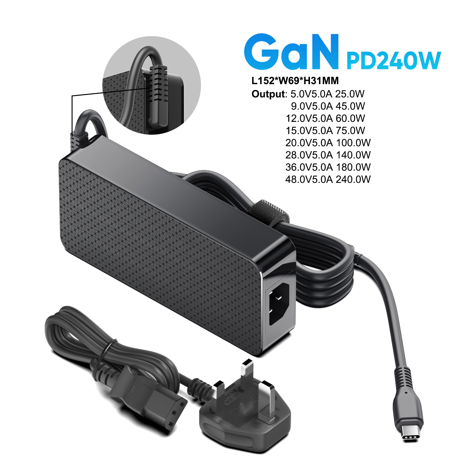Origin Storage Origin 240W USB-C Adapter with UK Cable – image 4