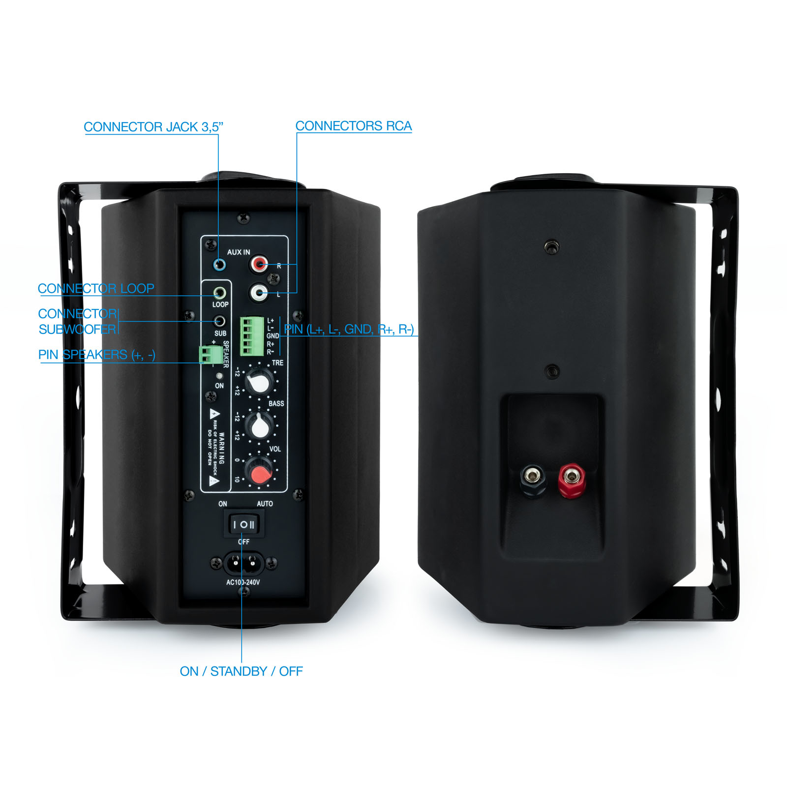 TooQ TQOWS-01B loudspeaker Black Wired – image 3
