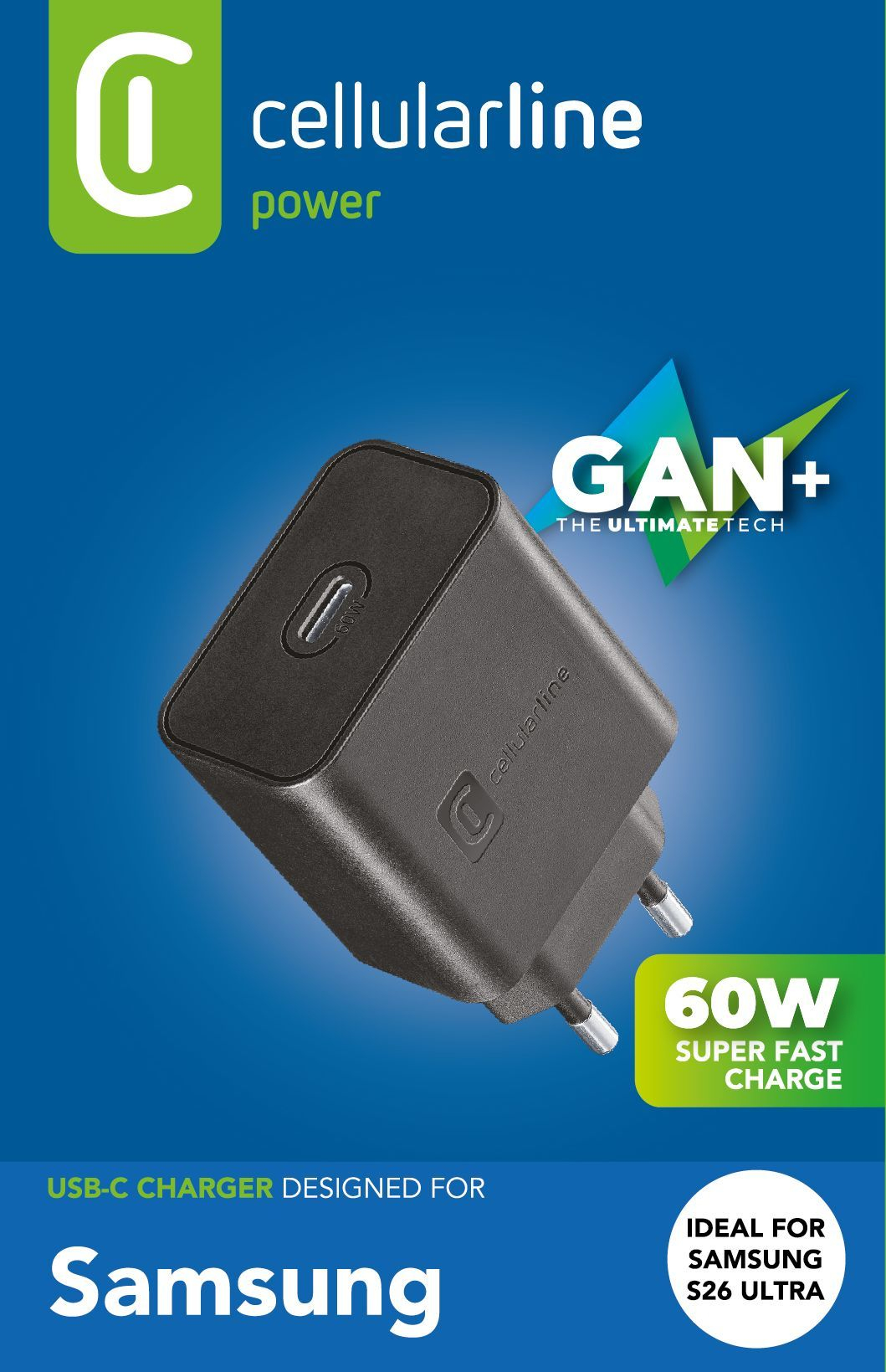 Cellularline SAMSUNG 60W USB-C WALL CHARGER BLACK – image 7