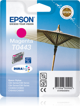 Epson Parasol T0443 Magenta Ink Cartridge (High) - Retail Pack (untagged)