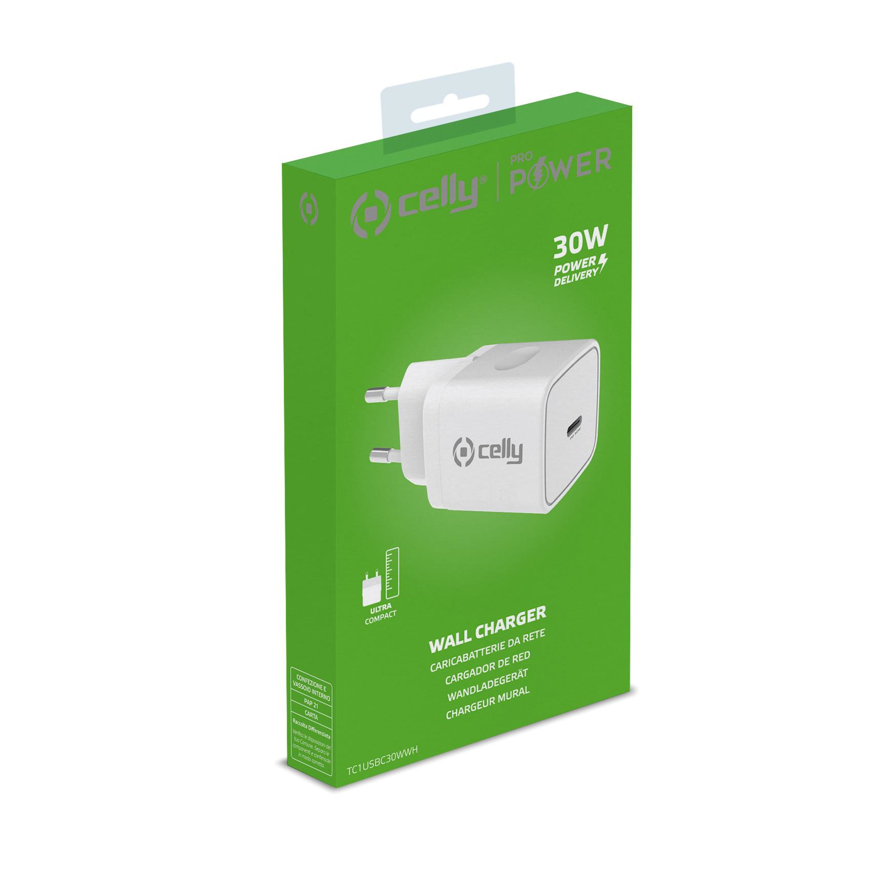 Celly TC1USBC30WWH mobile device charger Smartphone, Smartwatch, Tablet White AC Indoor – image 6