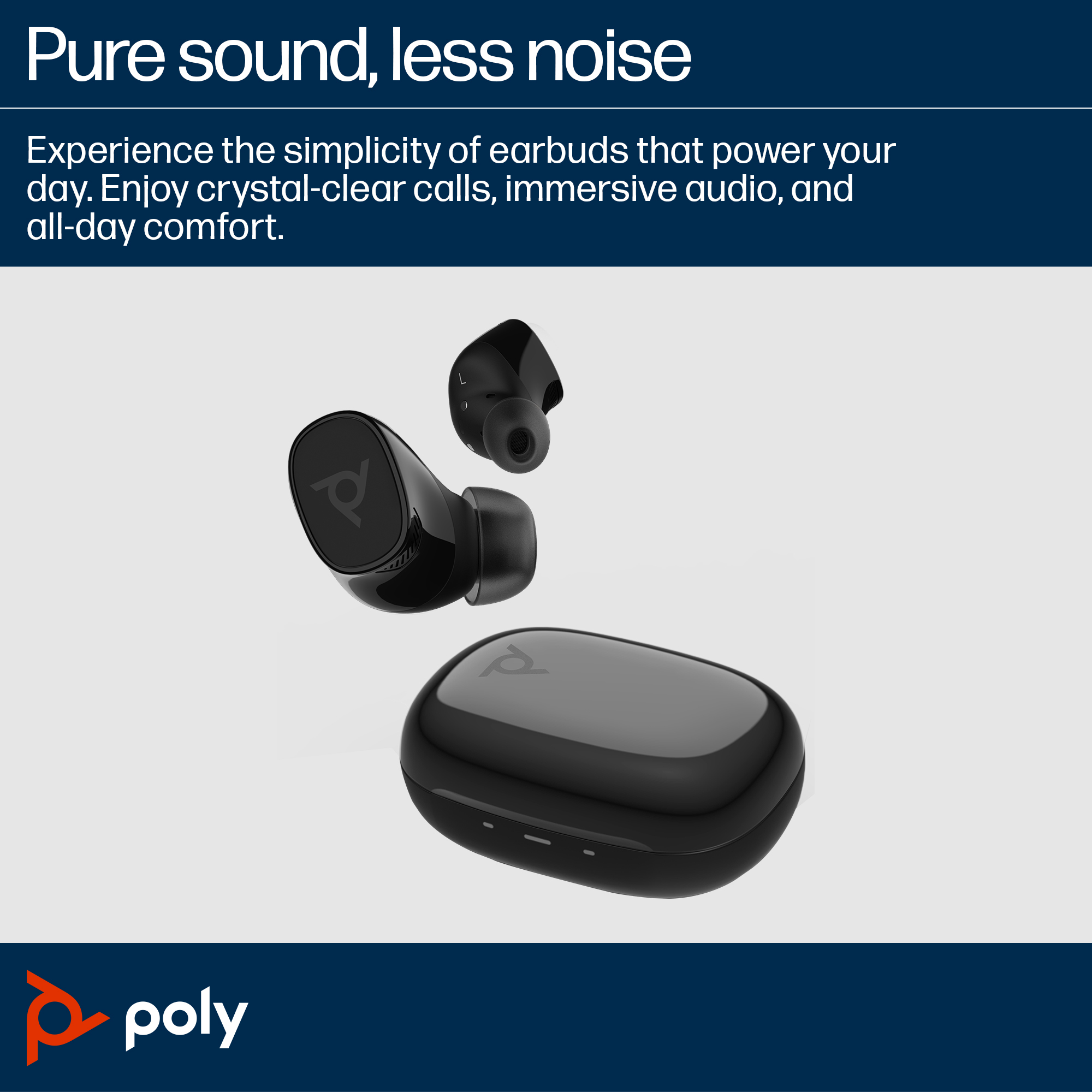 HP Poly Voyager Free 20 Gray Earbuds +Basic Charge Case Customer Special 1 – image 6