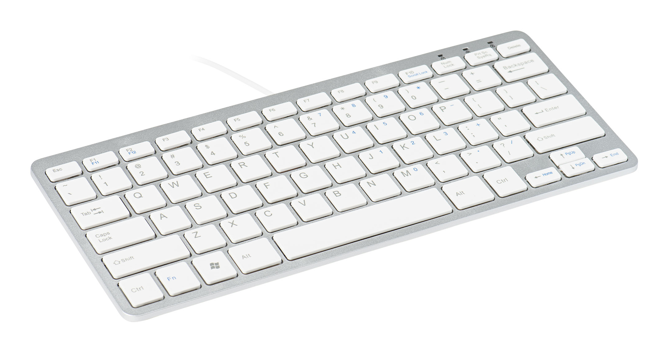 R-Go Tools Ergonomic keyboard R-Go Compact, compact keyboard, flat design, QWERTY (US), wired, white