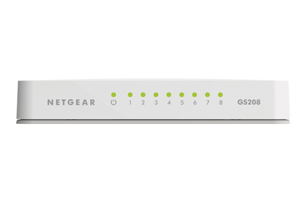 NETGEAR GS208-100PAS network switch Unmanaged L2 Gigabit Ethernet (10/100/1000) White