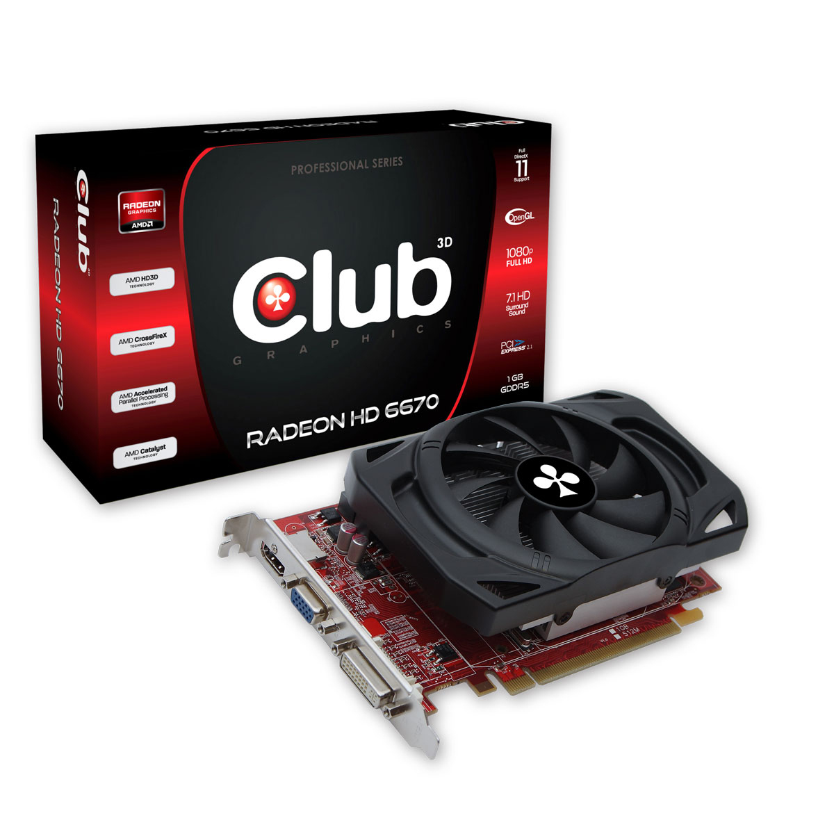 CLUB3D CGAX-66724I graphics card AMD Radeon HD6670 – image 1