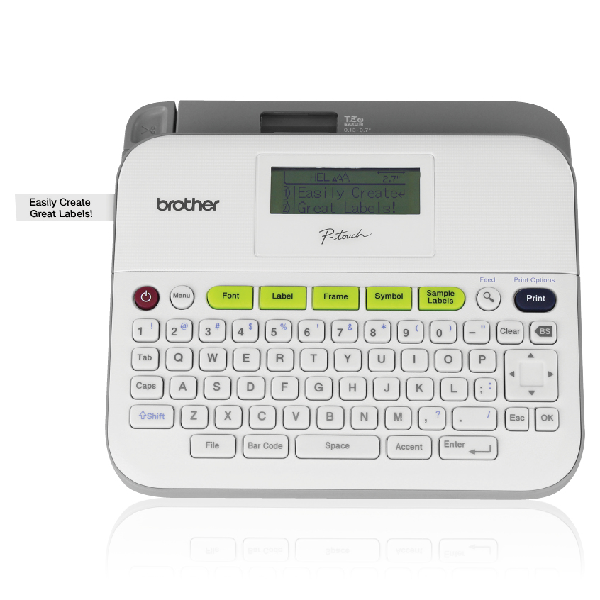 Brother P-Touch PT-D400AD - Labelmaker - B/W - thermal transfer - 0.71 in width - 180 dpi - up to 47.2 inch/min - cutter - 5 line printing - white, light gray