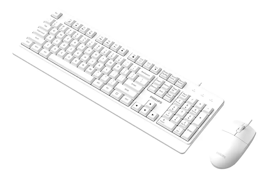 Philips 2000 series SPT6247W/93 keyboard Mouse included Universal USB QWERTY English White – image 2