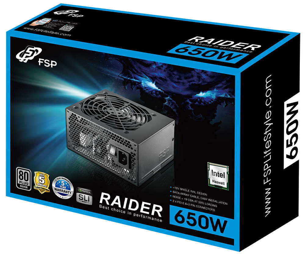 FSP Raider power supply unit 650 W 24-pin ATX ATX Black image 5