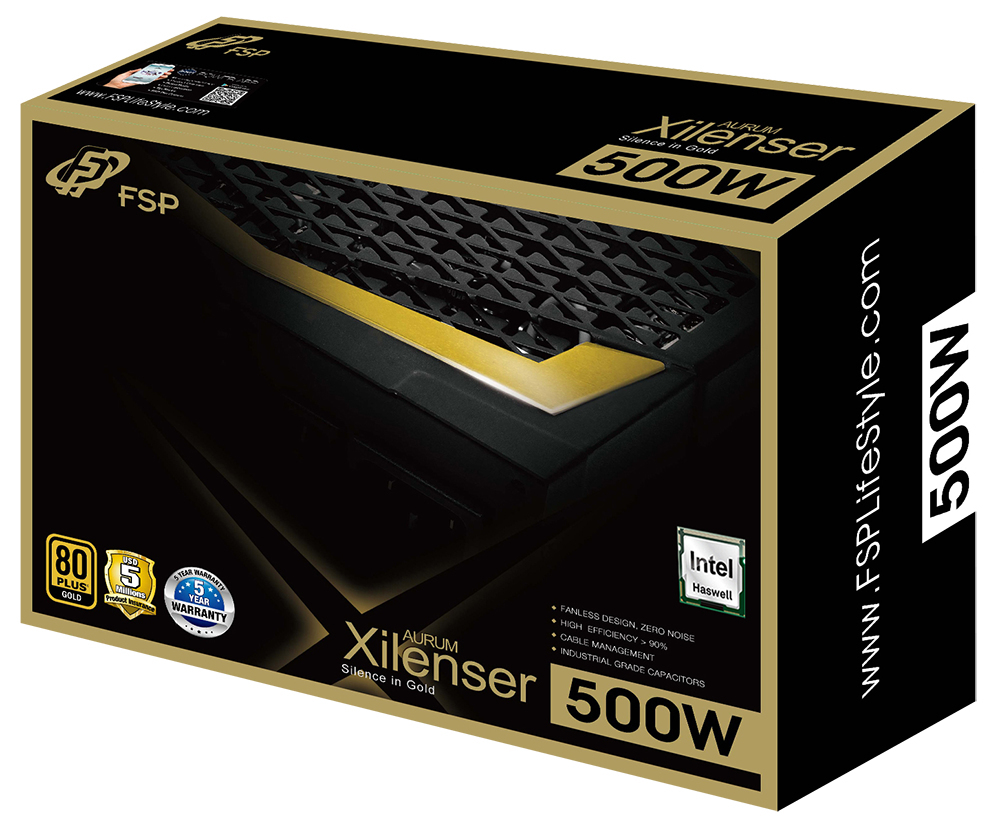 FSP Aurum Xilenser 500 power supply unit 500 W 24-pin ATX ATX Black image 7
