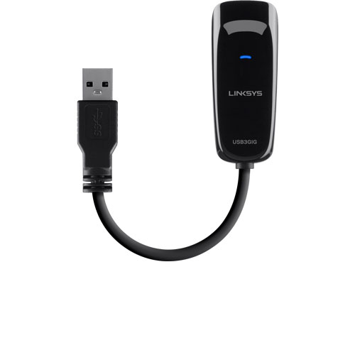 صورة محول شبكة Linksys USB3GIG USB 3.0 إلى جيجابت إيثرنت، 1000 ميجابت/ثانية، أسود