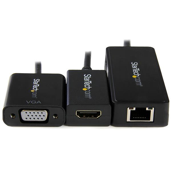 Resim StarTech.com MSTP3MDPUGBK Mini DisplayPort - HDMI/VGA/Ethernet Adaptör Kiti