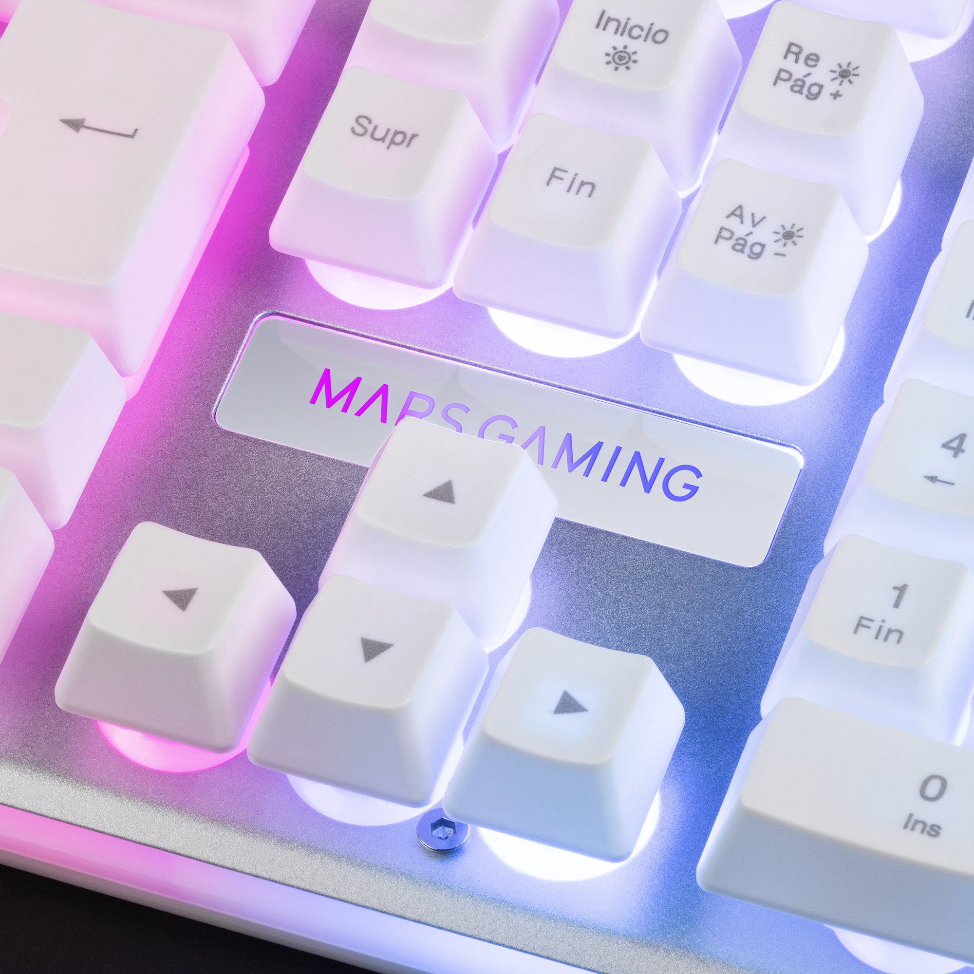 Mars Gaming MK220W White, Gaming Keyboard H-Mech, FRGB Rainbow and Halo, Antighosting, Spanish Language – image 3