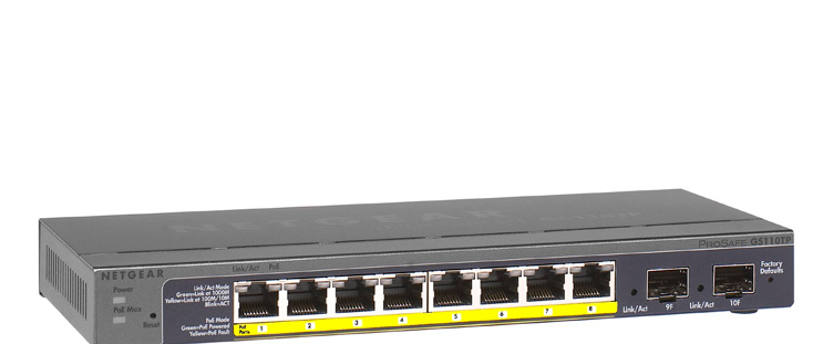 NETGEAR GS110TP Managed Gigabit Ethernet (10/100/1000) Power over Ethernet (PoE) Black