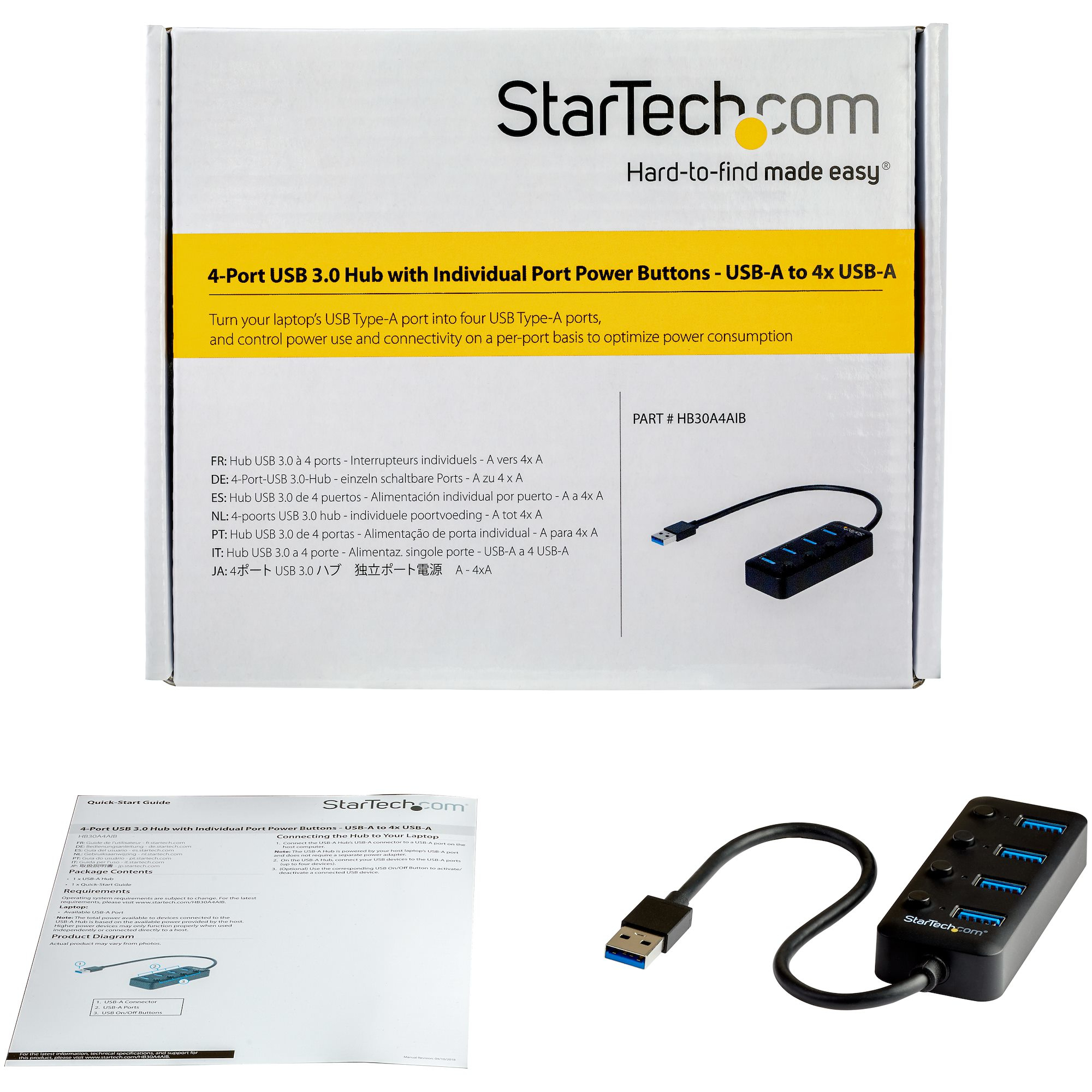 StarTech.com 4 Port Bus Powered USB Hub with Individual On/Off Switches, USB 3.0 (5Gbps) Expansion Hub, Desktop/Laptop USB-A to USB-A Splitter – image 4