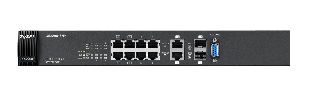 Zyxel GS2200-8HP Managed L2 Power over Ethernet (PoE) Black – image 3