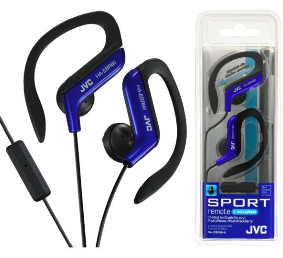 JVC HA-EBR80-A headphones/headset Wired In-ear Black, Blue image 2