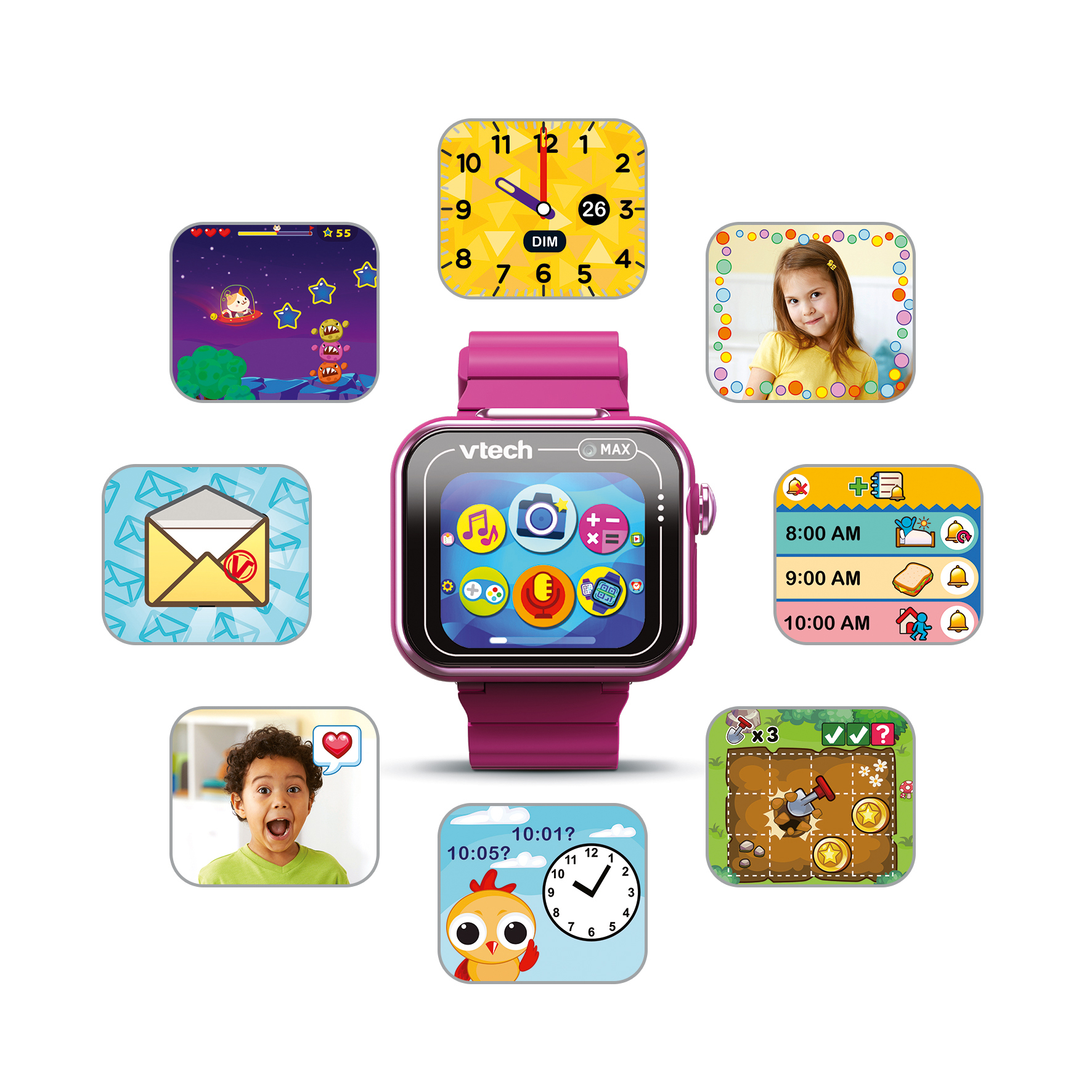 VTech KIDIZOOM SMARTWATCH MAX FRAMBOISE – image 3