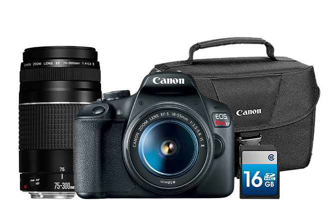 Canon Rebel T7 F-S 18-55mm + EF 75-300mm