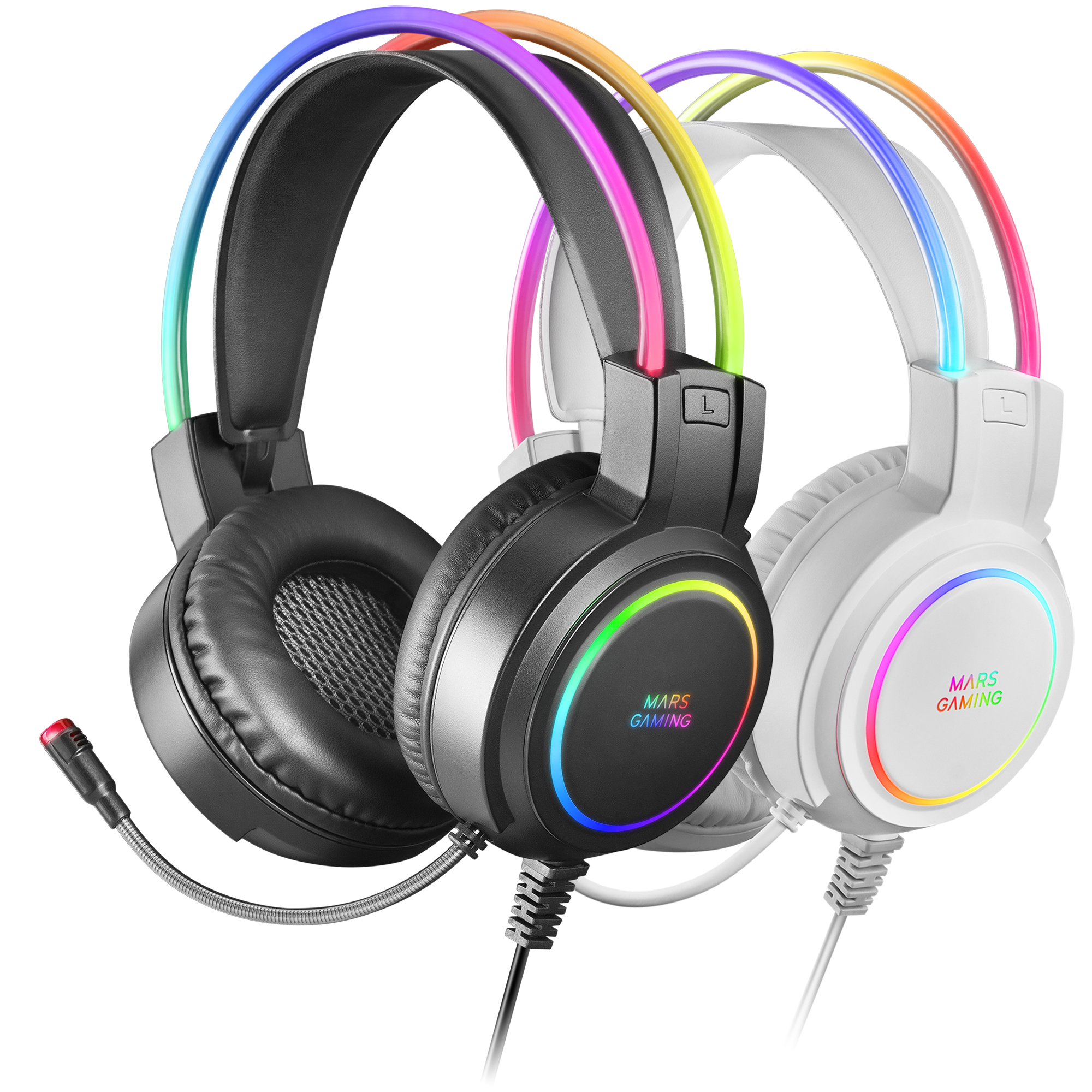 Mars Gaming MHRGB, Gaming Headset RGB + Flexible Microphone, Black – image 9