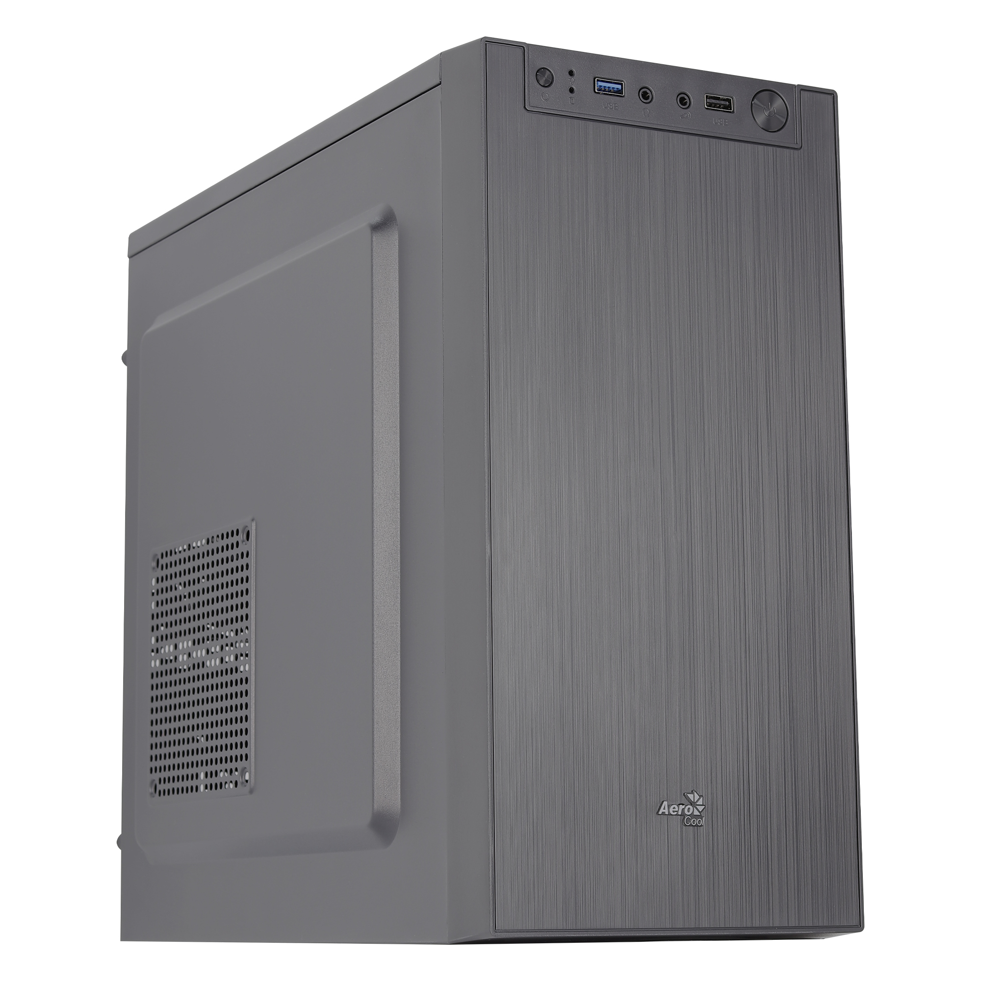 Aerocool CS108BKV1 Compact Micro ATX PC Case Aluminium Brushed
