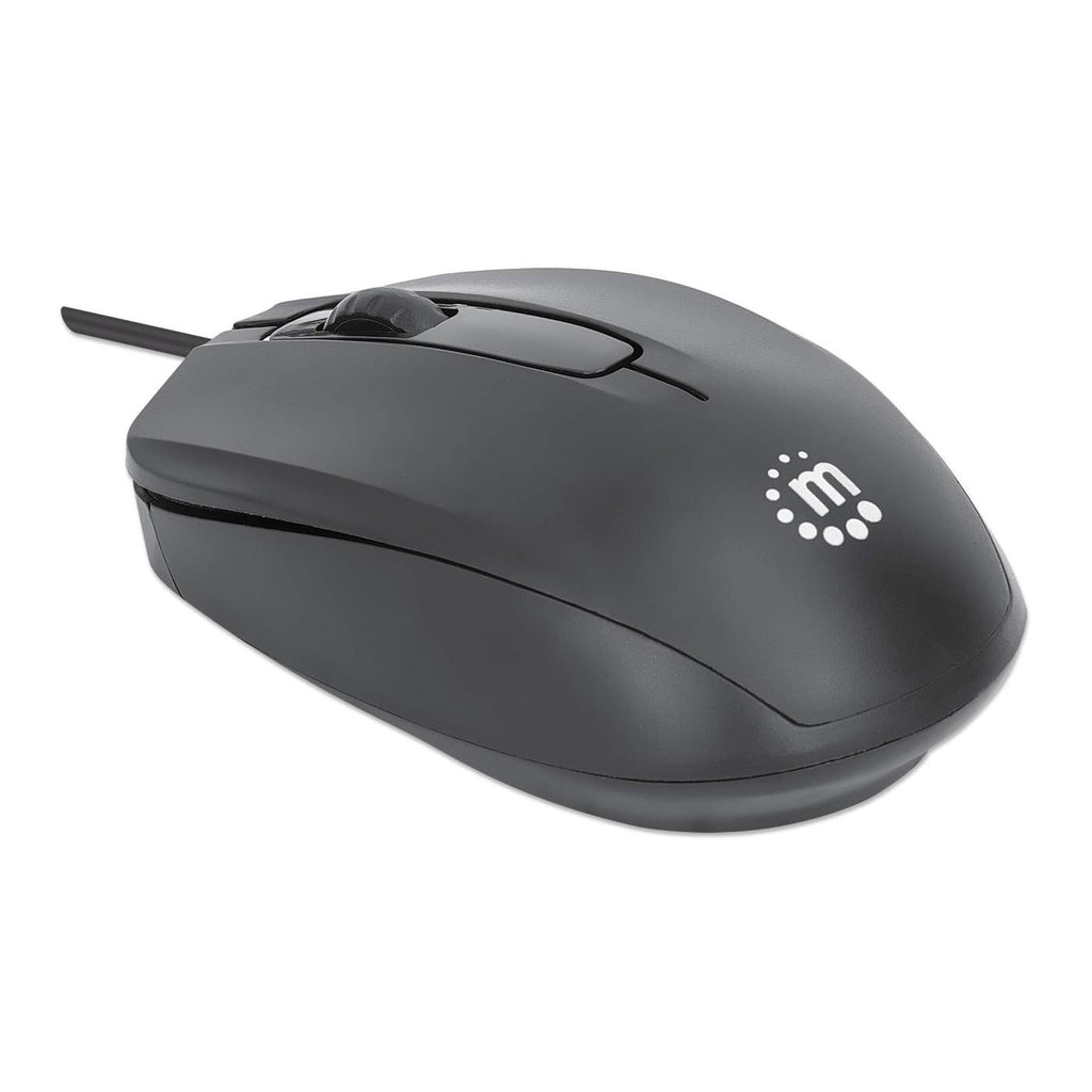 Manhattan Comfort II USB Wired Mouse, Black, 1000dpi, USB-A, Optical, Ambidextrous, Portable/Compact, Three Button with Scroll Wheel, Three Year Warranty – image 2