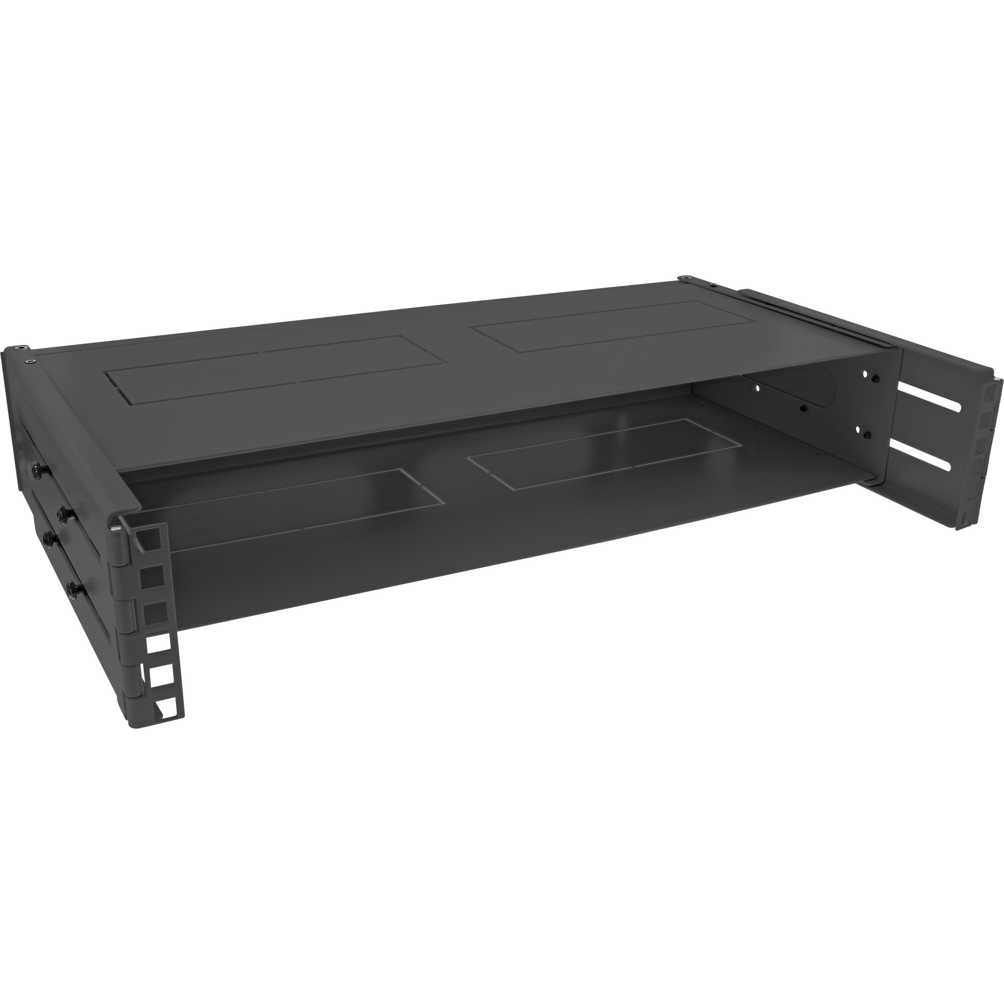 InLine 19" foldable rack, 2U, 24-40cm depth, with cover, black
