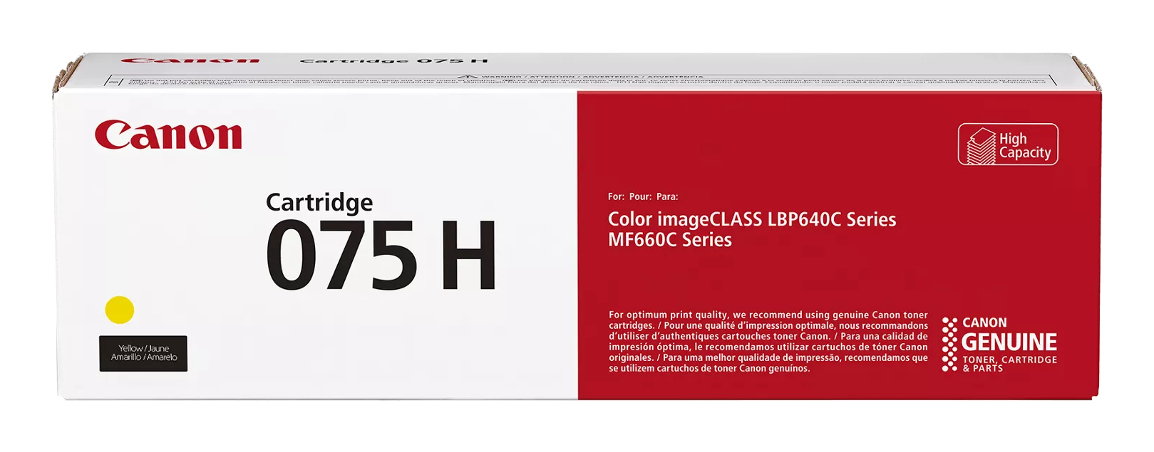 Canon 075 H - High capacity - yellow - original - box - toner cartridge - for imageCLASS LBP646Cdw, LBP647Cdw, MF662Cdw, MF663Cdw, MF665Cdw