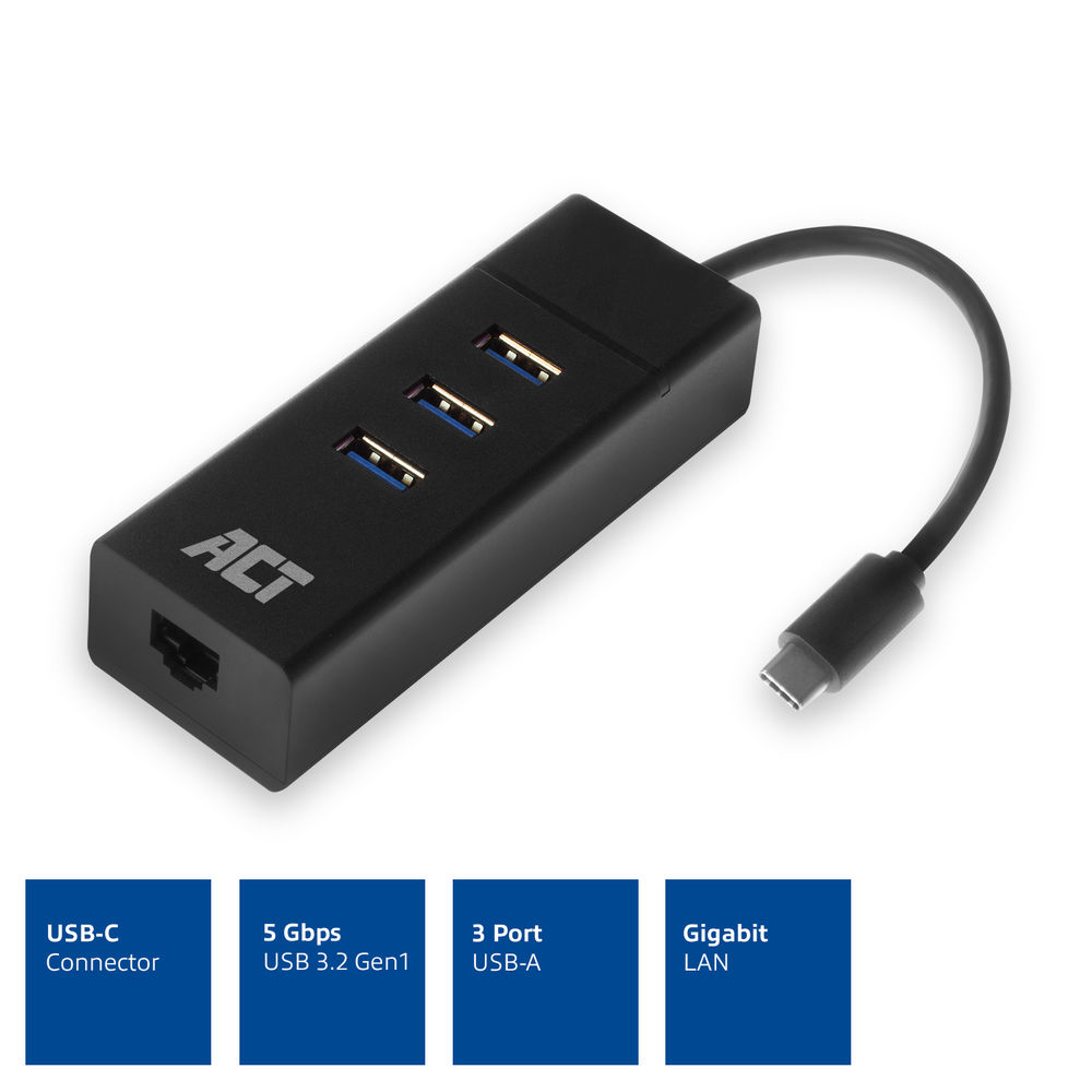 ACT USB hub 3.0 3 port, ethernet – image 5