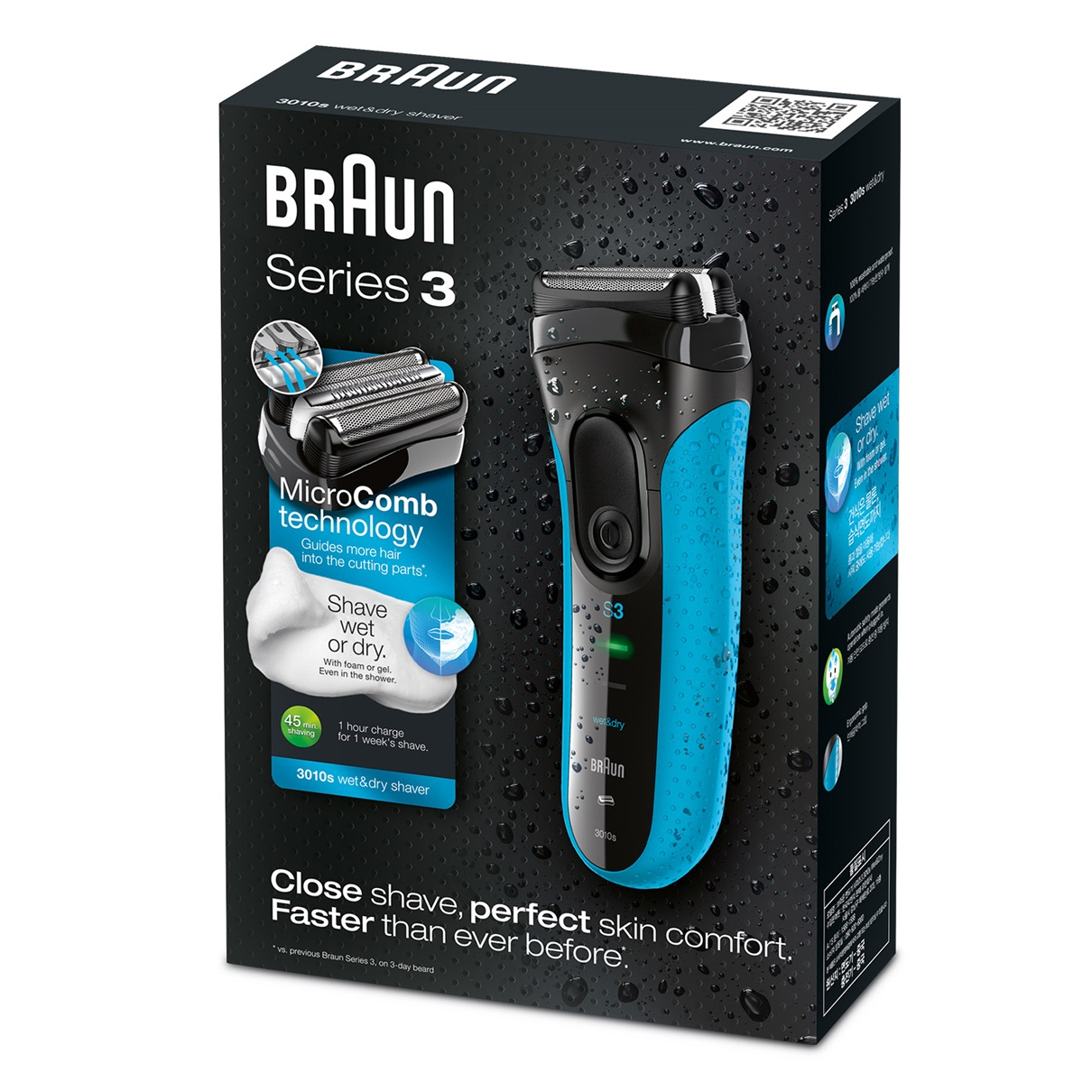 Braun 3010s Foil shaver Trimmer Black, Blue – image 7