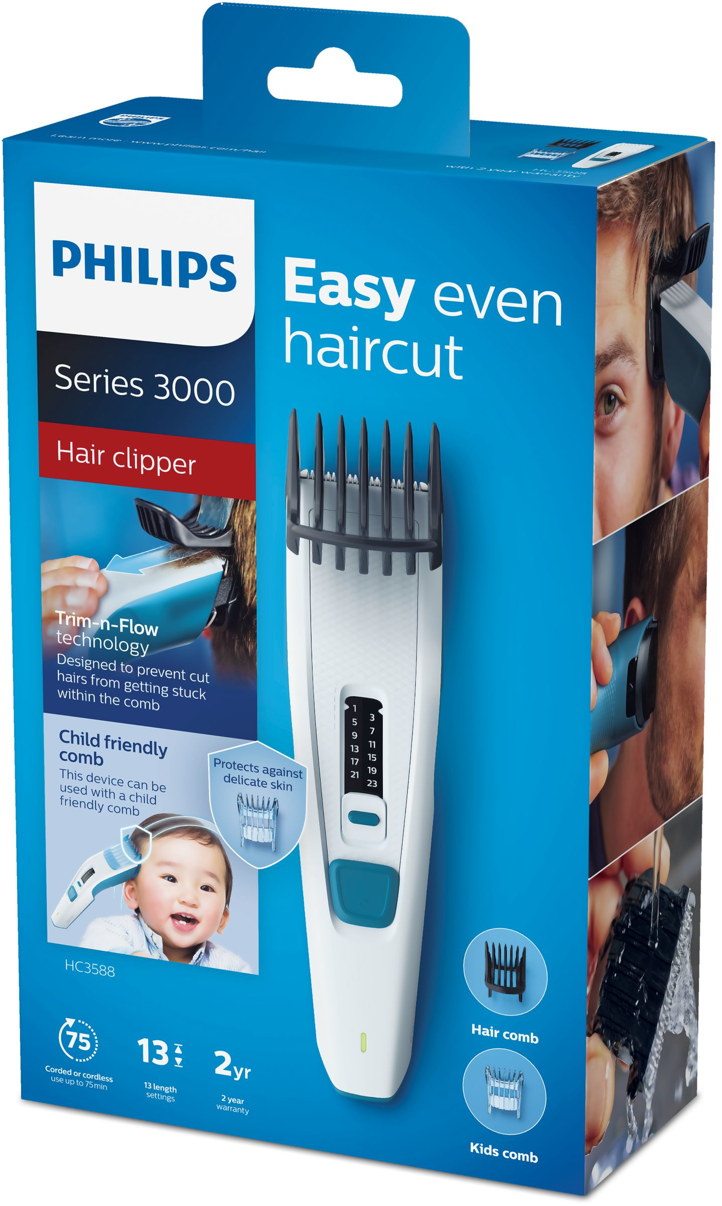 Philips HAIRCLIPPER Series 3000 HC3588/15 hair trimmers/clipper Green, White 13 Nickel-Metal Hydride (NiMH) – image 2
