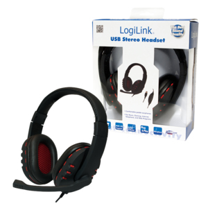 LogiLink HS0033 headphones/headset Wired Head-band Calls/Music Black, Red – image 3