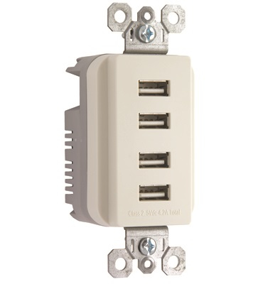 Legrand TM8USB4LACC6 mobile device charger Universal Almond AC Indoor