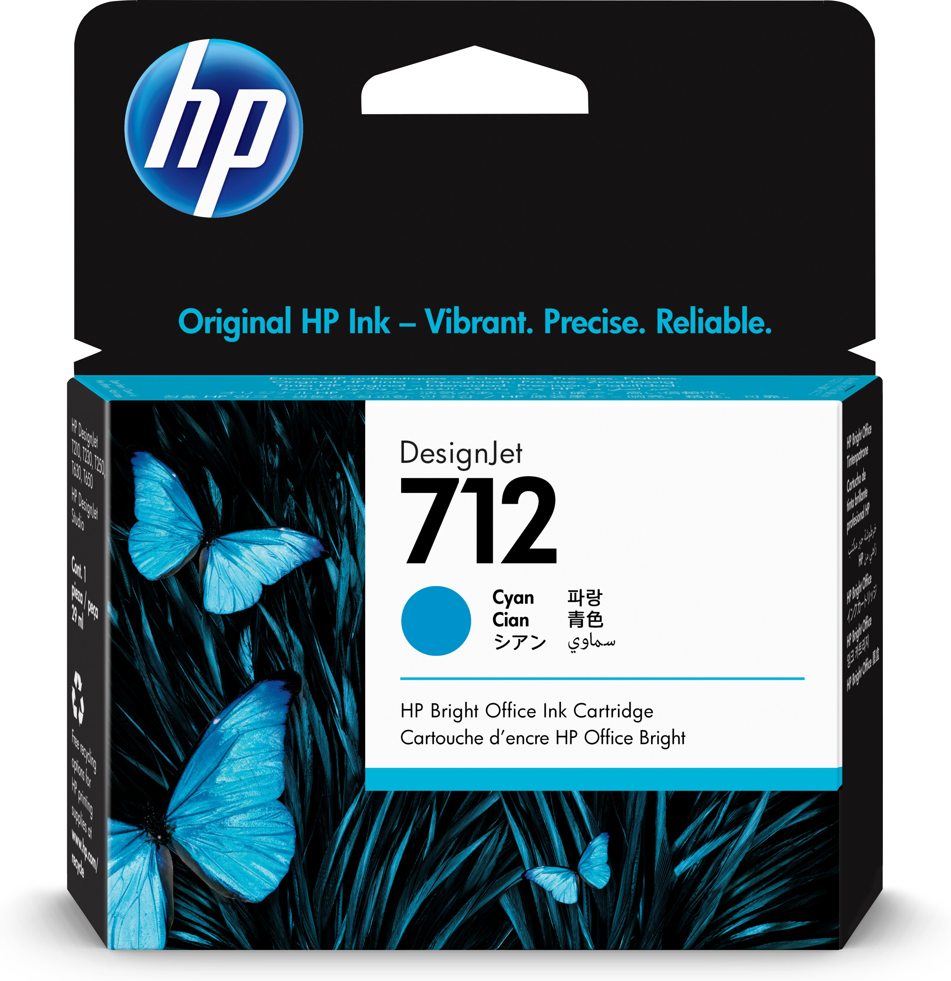 Cartucho de Tinta HP 712 - Cian - DesignJet - Original (3ED67A) - 3ED67A