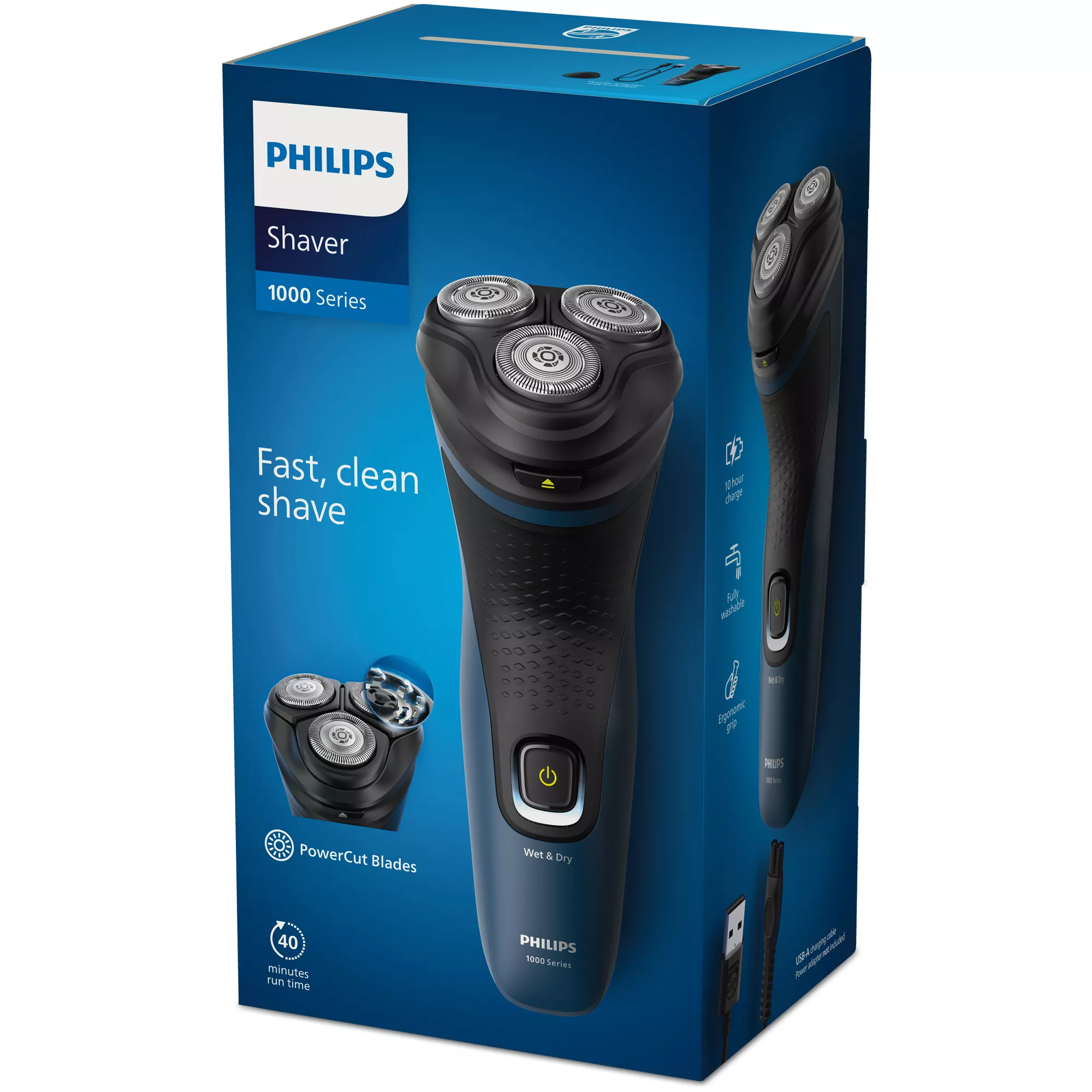 Philips SHAVER 1000 S1151/03 men's shaver Rotation shaver Black, Blue – image 2